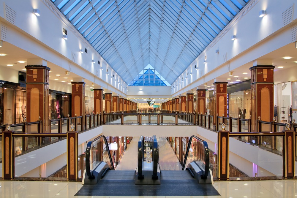 A mall with smart lighting system to enhance shopping experience