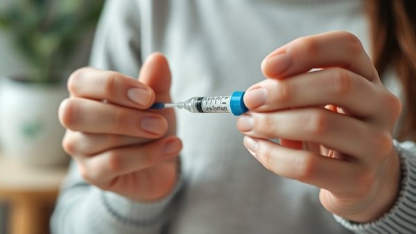 Close-up of administering injection pen, GLP-1 compounded drugs.