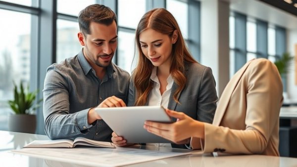 Collaborative website build process for dental practices with tablet in office.