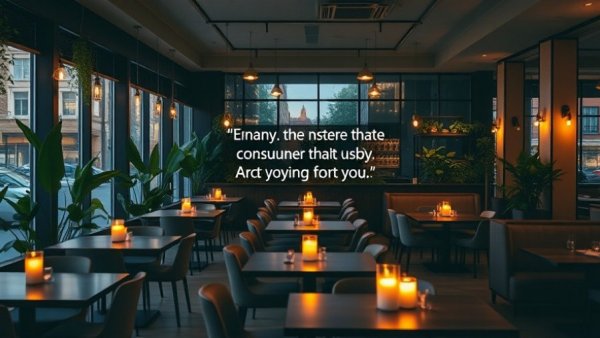 Restaurant Clarity and Brand Resilience: Cozy interior with quote.