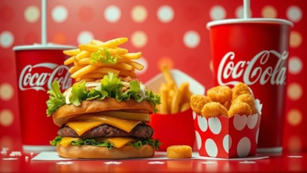Festive McDonald's Grinch-themed meal featuring burger, fries, and nuggets.