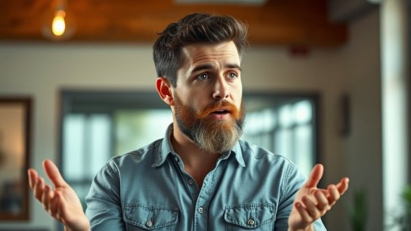 Thoughtful man discussing challenges of info businesses indoors