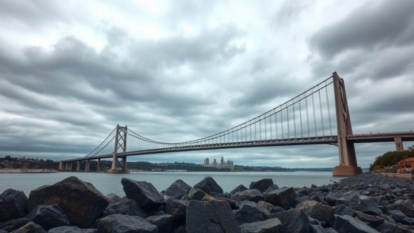 Gordie Howe Bridge impact on infrastructure under cloudy skies.
