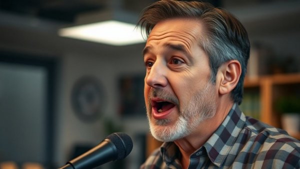 Tactical business advice for restaurant owners, man speaking into microphone.