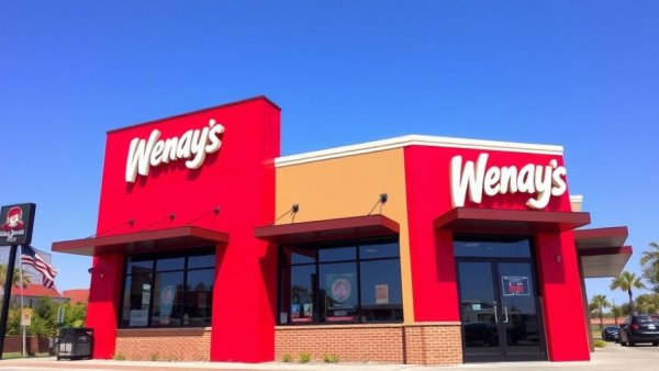 Wendy's restaurant exterior with signage under clear sky.