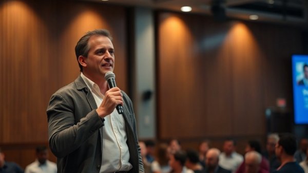 Speaker advising 20-30 year olds in a seminar setting.