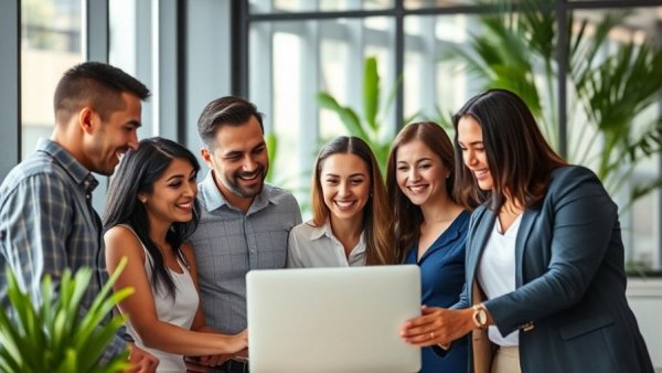 ESS Paychex Benefits for Employees: diverse team collaborating in modern office.