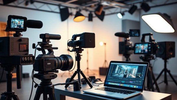 High-tech video creation setup showcasing best video creator tools for marketing.