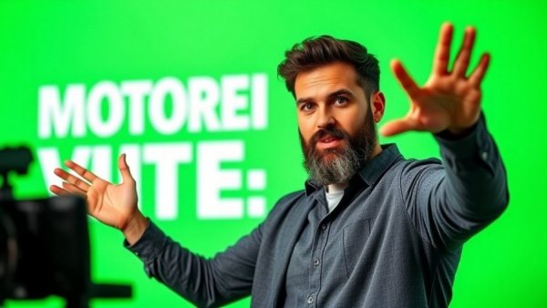 Confident man discussing strategies, bright background.