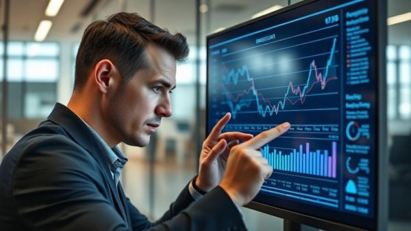 Focused professional using digital interface for AI and Online Reputation Management.