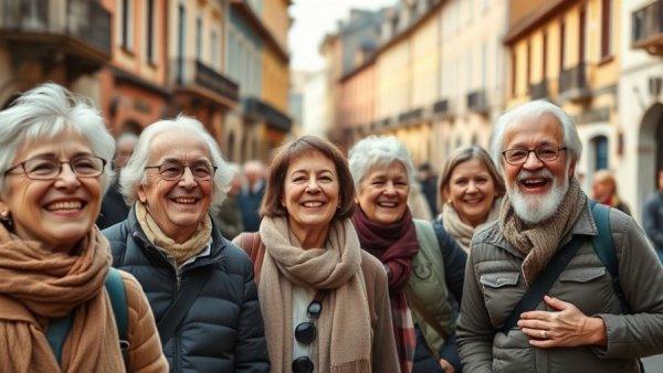 Group enjoying a guided tour in a vibrant city square, enhancing travel.