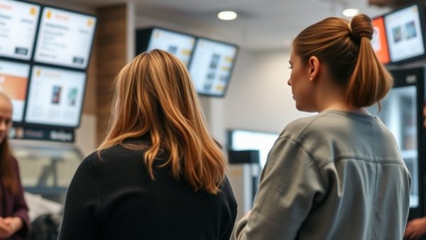 QSR customer experience technology in action at fast food counter