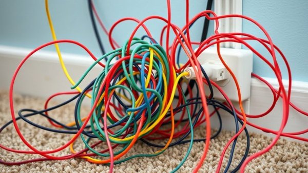 Tangled cables in a power strip highlighting CCCEI power strips recall.