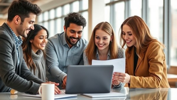 Professionals discussing best employee benefits payment solutions in modern office.