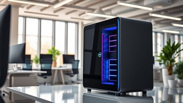 Intel Core Ultra Series 3 Business PCs in a modern office setting