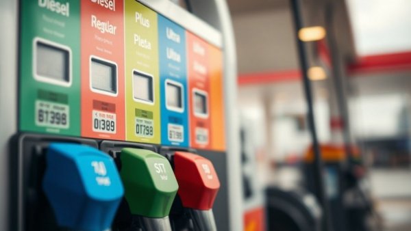 Gas station pump showing fuel type and prices, Vehicle Weight Fee Replace Gas Tax.