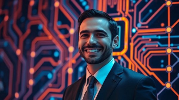 AI revolution in Hollywood concept with AI chip and digital circuitry.