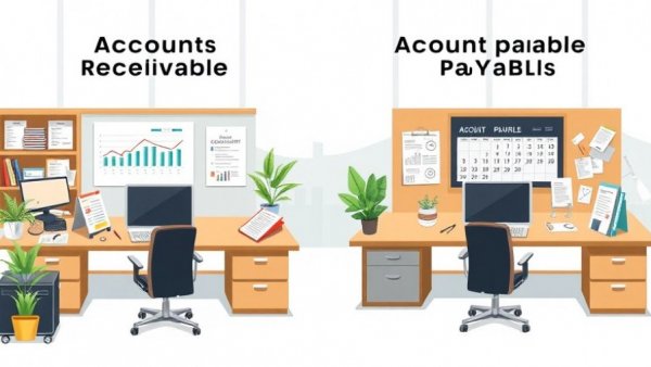Illustration comparing accounts receivable and payable setups.