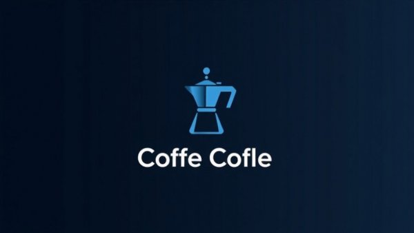 Adobe Firefly AI Assistant: Minimalistic Coffee Co. logo with coffee pot on dark gradient.