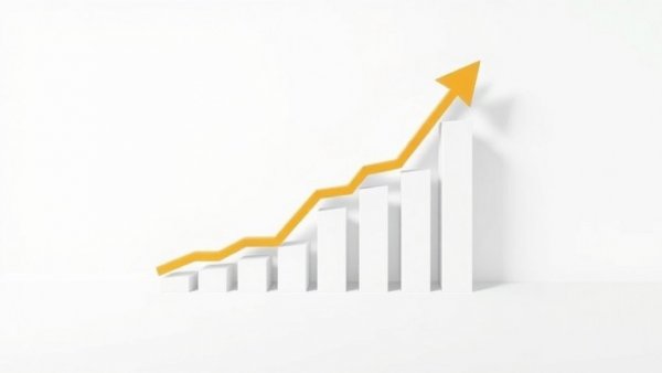 3D illustration of restaurant cash flow management graph with upward trend
