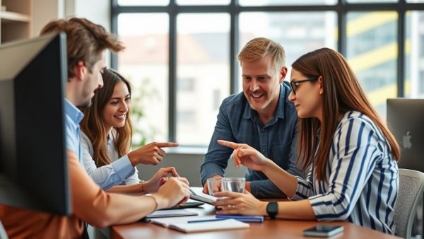 Team collaborates on dental website build process using digital tools.