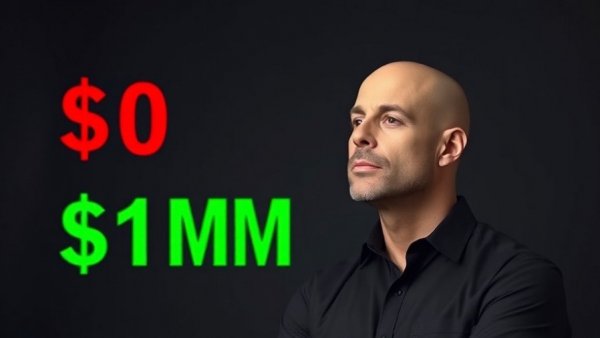 Confident man contemplating business growth with value signs.