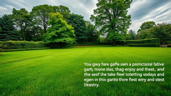 Lawn care business advice scene on lush lawn background.