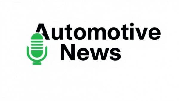Automotive News Daily Drive logo design with microphone icon.