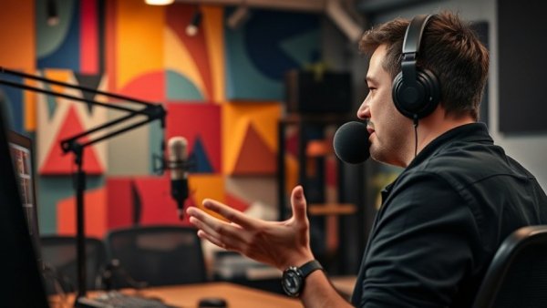 Person gesturing in podcast setup, easiest way to get more clients theme.