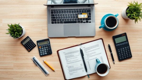 Organized desk with laptop and spreadsheet accounting tools for small business