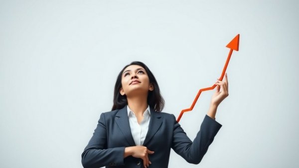 Real Estate Business Resilience theme with confident woman and rising graph.