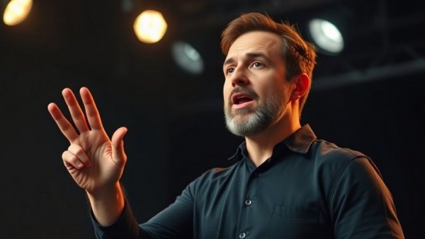 Energetic speaker discussing pricing strategies in a studio.