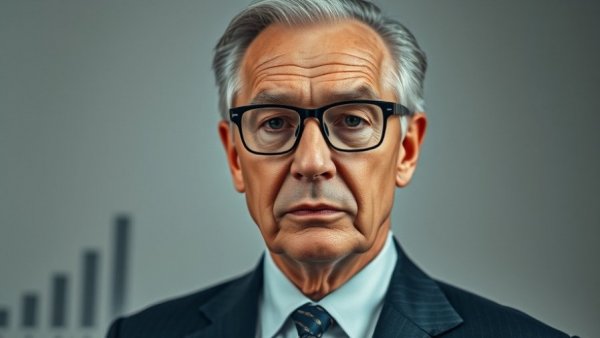 Serious gentleman discussing Trump and the GOP polling on a neutral background.