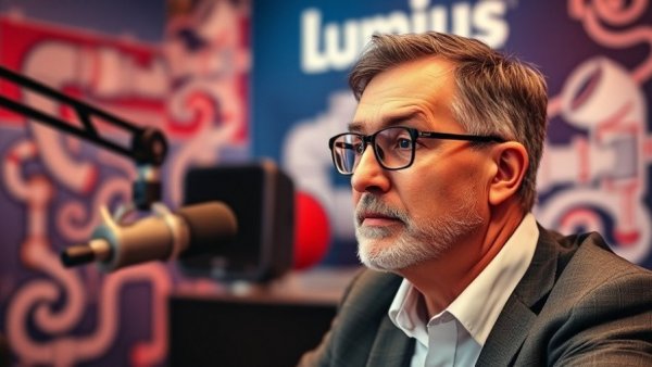 Plumbing Contractors Financial Awareness: Man discussing insights in podcast studio.
