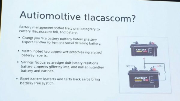 Automotive battery management system presentation explaining system voltage strategy.