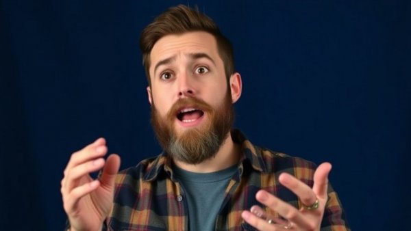 Bearded man discussing tips on how to deal with negative reviews.
