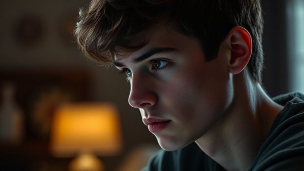 Young man deep in thought, yielding a higher return focus.