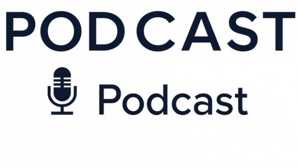 Minimalistic podcast logo for top dealership groups discussion.