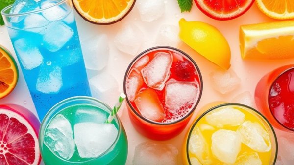 Colorful drinks and bolder beverage trends displayed.