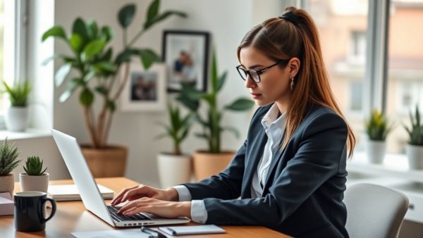 Virtual Accountant for Small Business analyzing data on a laptop.