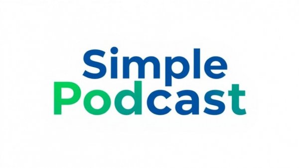 Podcast logo featuring bold text and a microphone icon.