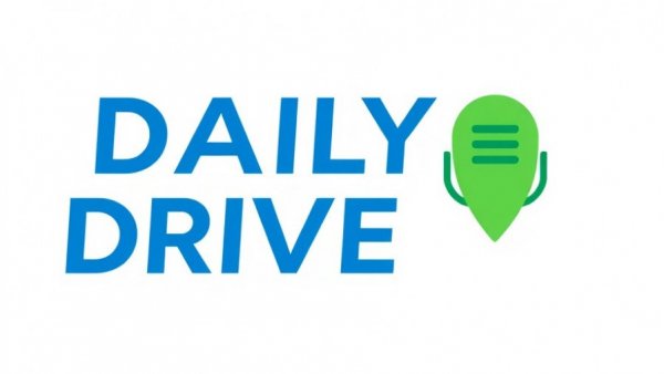 Automotive News Daily Drive logo with microphone icon.