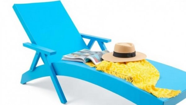 Blue giantex lounge chair with blanket and hat, recall notice.