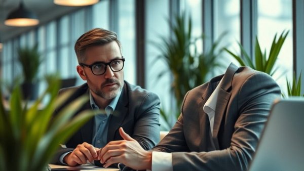 Focused man discussing transformative business investments in a modern office.