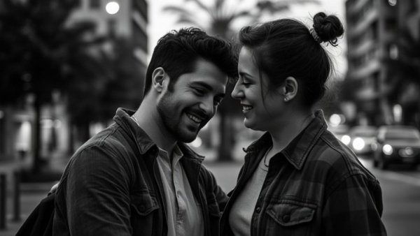 The need for real connection depicted in a black and white emotional scene.