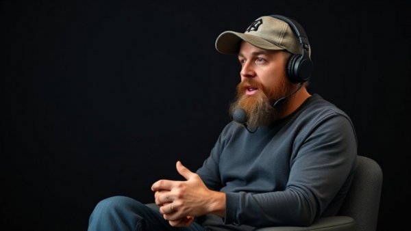 Man discussing best practices for entrepreneurs on a podcast.