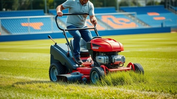12-foot Toro mower cutting grass on a sports field