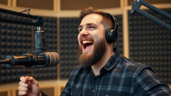 Passionate podcast speaker discussing successful strategies in business.