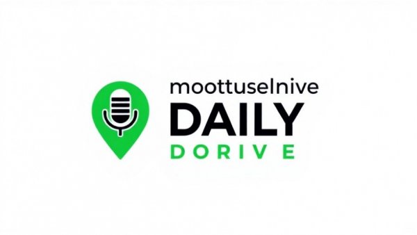 Podcast logo with microphone icon for Automotive News Daily Drive.