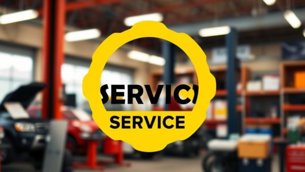 Service advisor logo in automotive workshop environment, Advanced Driver Assistance Systems Calibration.